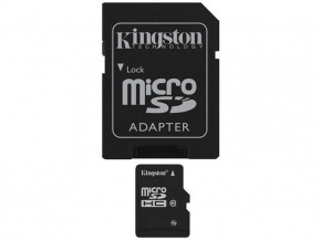 Карта памет Micro SD Kingston 4 GB с адаптер class 4